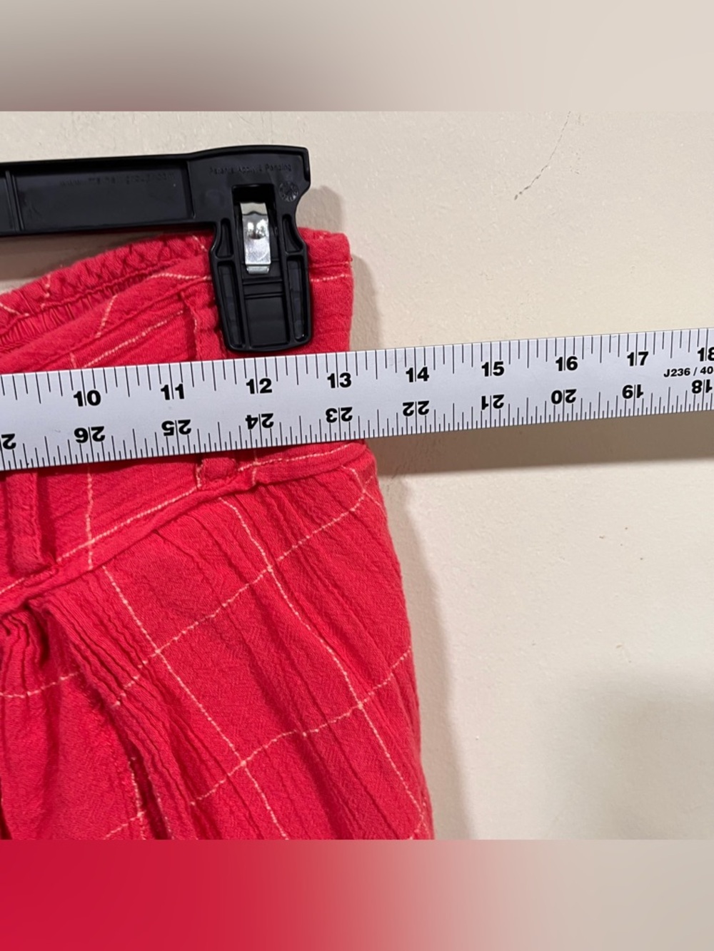 Free People Lunar Cove Wide-Leg Pants Red Combo Sz small Boho Plaid - Picture 3 of 7